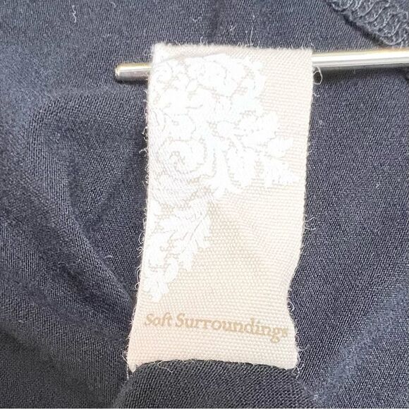 Soft Surroundings Here To Infinity Maxi Dress Sleeveless Black Side Ruching L - Picture 11 of 11